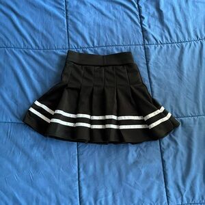 Spirit Black Skater Skirt with White Stripes